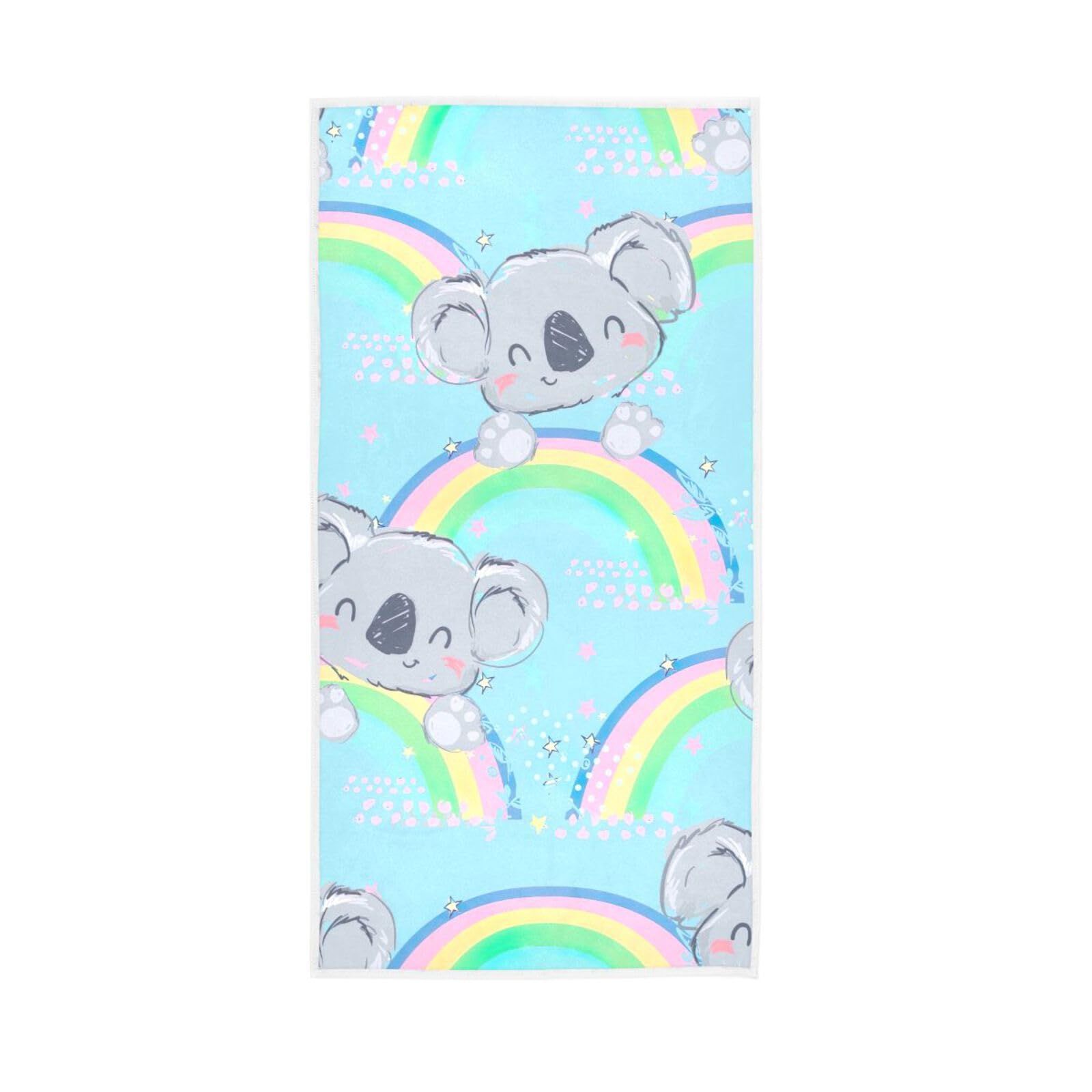 LSRCPD Raibow Coala Hand Towel, 15 x 30 Inches Absorbent Hand Towel, Spa Towels Colorful Towels for Bathroom