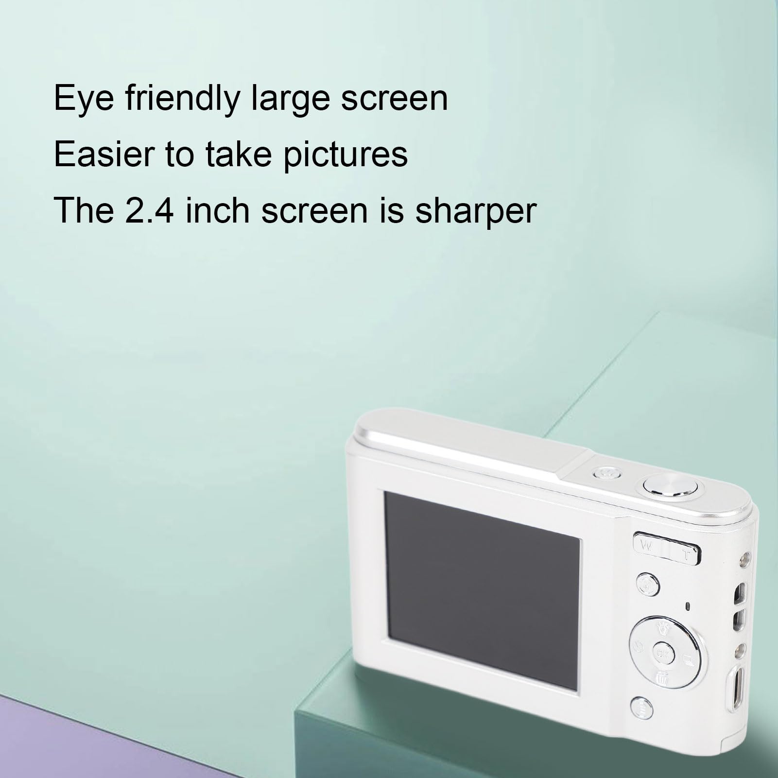 Aparat Cyfrowy 48MP 1080P Kompaktowy Aparat Cyfrowy z 16-krotnym Zoomem dla Początkujących Dorosłych (SILVER)