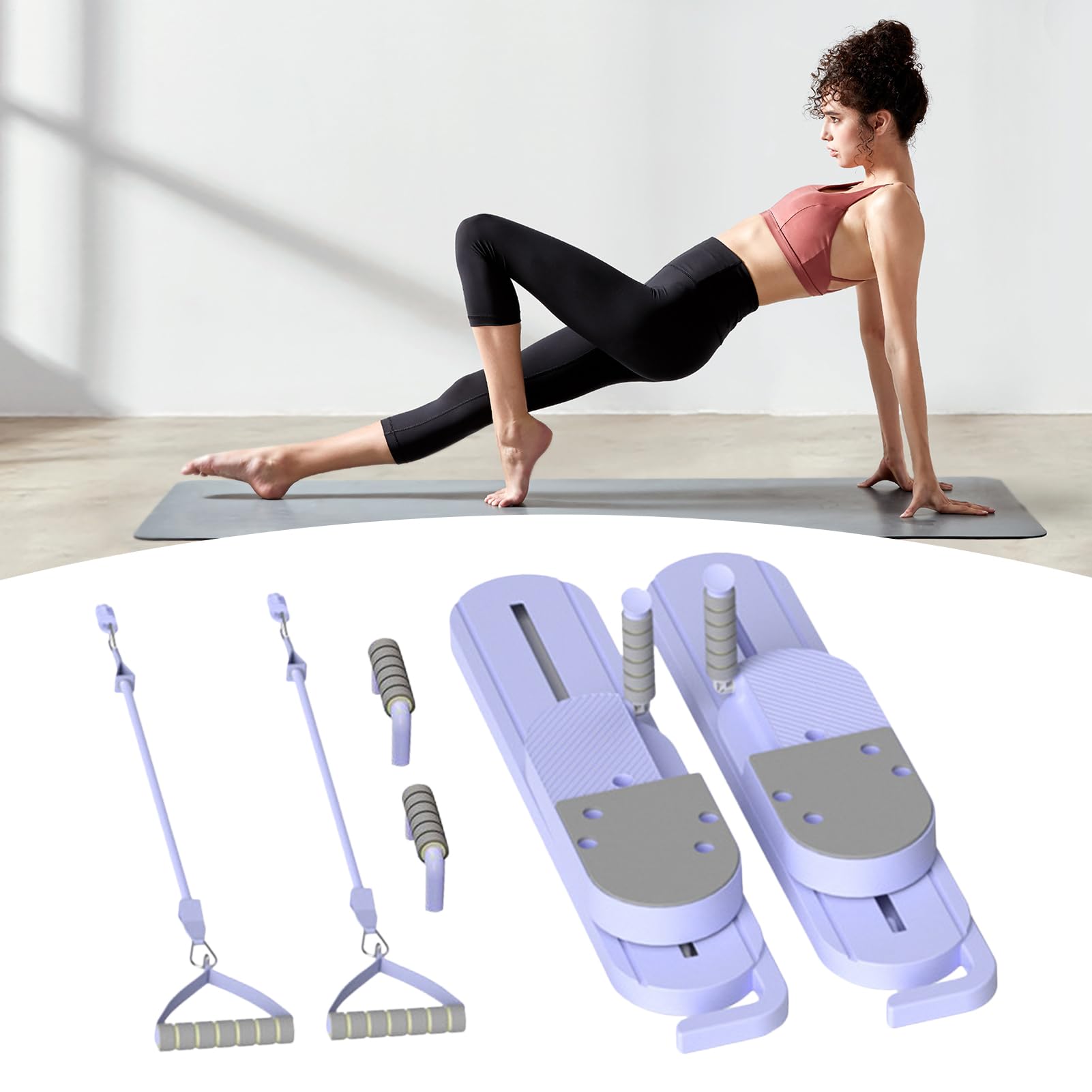 Macchina Pilates per Allenamento a Casa Macchina Addominale Split | Reformer Pilates Portatile Attrezzo Fitness Multifunzione Allenamento Gambe Braccia Palestra Lavo