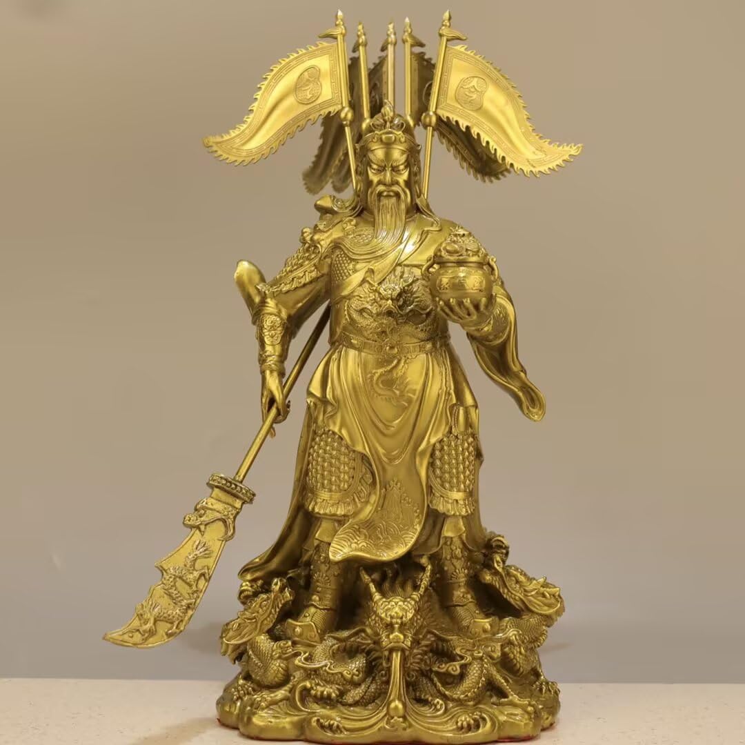 Dytartzx Pure Copper Statue of Guan Gong, The Chinese of Wealth, feng Shui and Martial Arts, The of Wealth