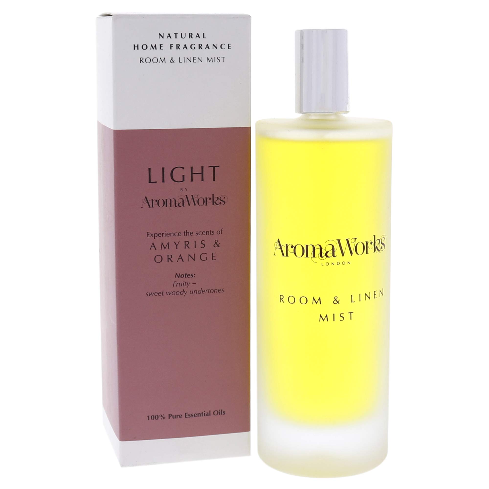 Aromaworks Light Room And Linen Mist - Proven Benefits For The Mind, Body And Soul - Encourages Relaxation, Easing Tensions And Promotes A Better Night'S Sleep - Amyris And Orange - 3.4 Oz Room Spray