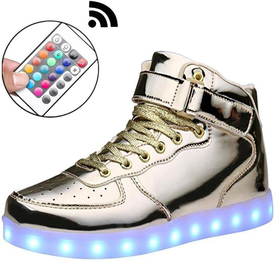 Men women Boy Girl's High Help 11 Color USB Charging LED Shoes Flashing Sneakers cwmgGold39