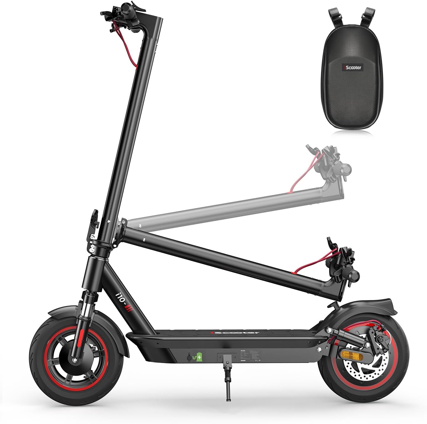 iScooter Electric Scooter for Adults & Teens, 500/650 Peak Power, Up to 15/18/25 Miles Range, 19/22/25 MPH Top Speed, Cruise Control, Dual Braking System, Foldable E-Scooter for Commuting & Campus Use