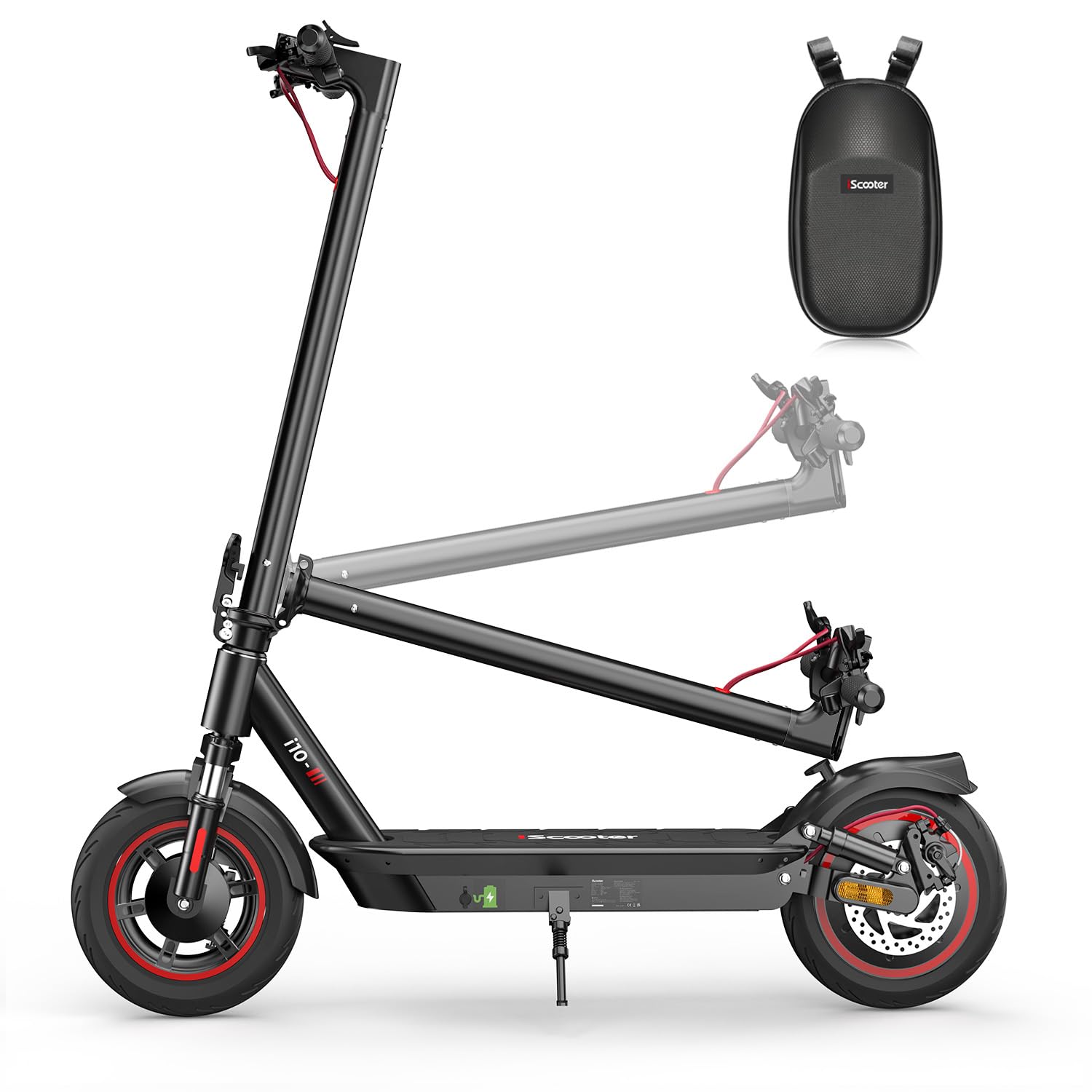 iScooter Electric Scooter for Adults & Teens, 500/650 Peak Power, Up to 15/18/25 Miles Range, 19/22/25 MPH Top Speed, Cruise Control, Dual Braking System, Foldable E-Scooter for Commuting & Campus Use
