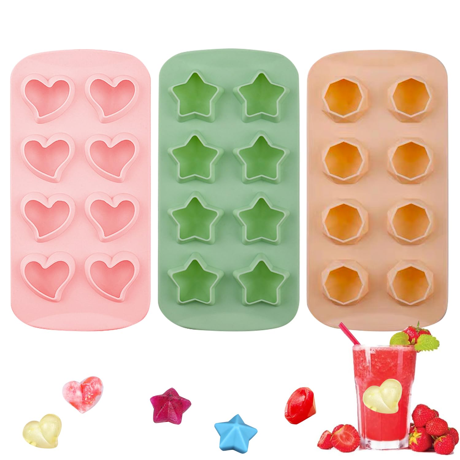 Stampo Per Ghiaccio A Forma Di Cuore - 24 Formine In Silicone, Con Coperchio, Senza BPA - Foto 11