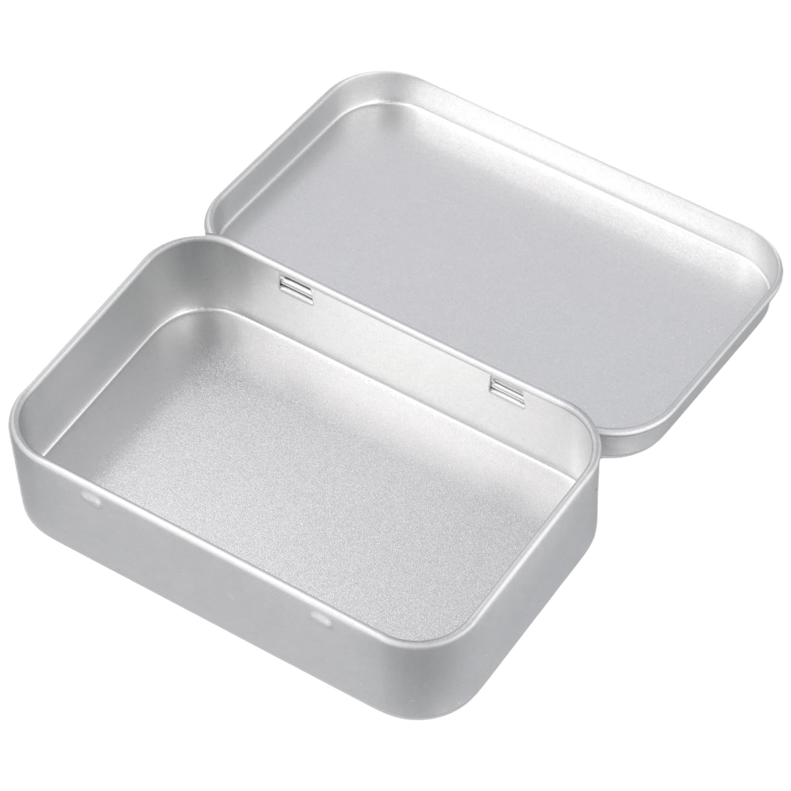30 sztuk 94 x 61 x 20 mm srebrne pudełko na karty do gry z metalu, małe metalowe pudełko z pokrywką, blaszane pudełko na biżuterię, małe części