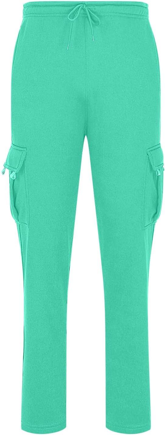 Men's Cargo Sweatpants Drawstring Waist with Side Pockets | Relaxed Utility Trousers Drawstring Waist Side Cargo Storage Straight Leg Commuting Travel Weekend Spring Fall Outfits