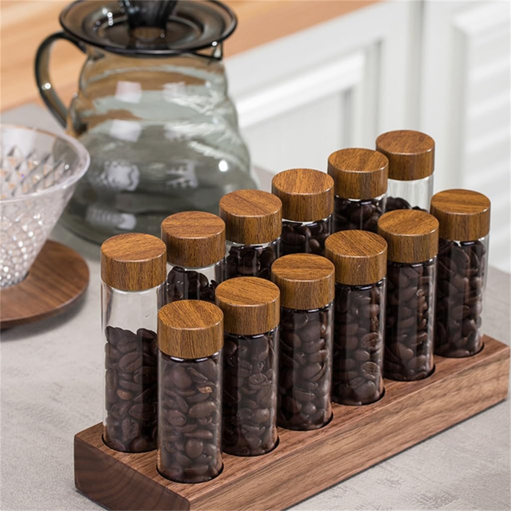 Storage Container Display Rack Tea Tube Bottle with Lid Espresso Accessory Tool Coffeware