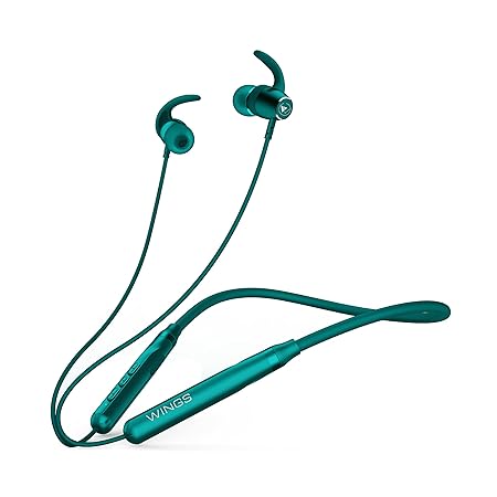 Wings Sling100, Bluetooth 5.1 Wireless Headphones Neckband in Ear Earphones, Environmental Noise Cancellation, Vibration Alert 20 Hours Playtime - Teal, (WL-SLING100-TEAL)