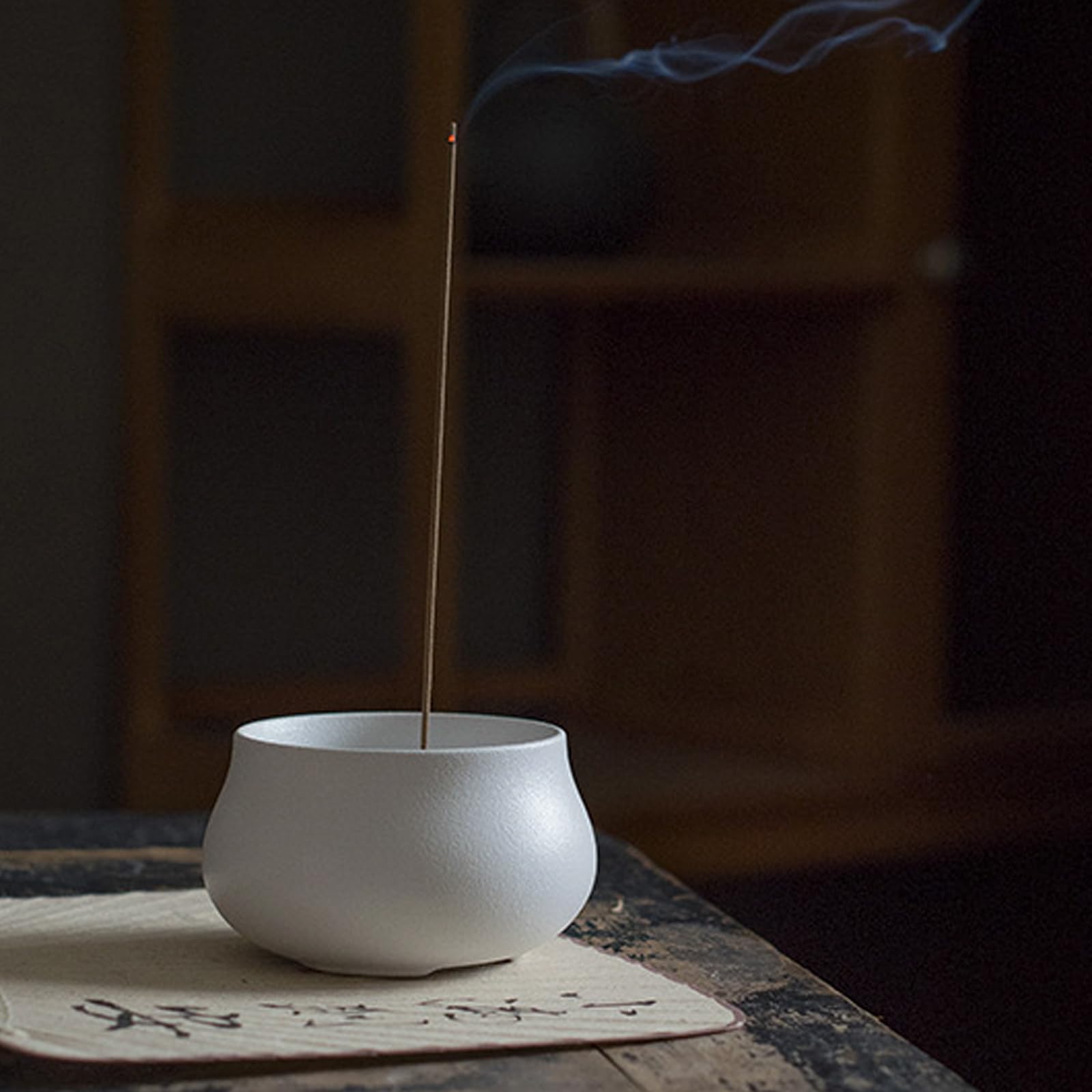 Porta incenso in ceramica per bastoncini, bruciatore di incenso, porta incenso con cuscinetti antiscivolo, porta incenso da interni, per decorazione unica per la casa, meditazione, yoga,