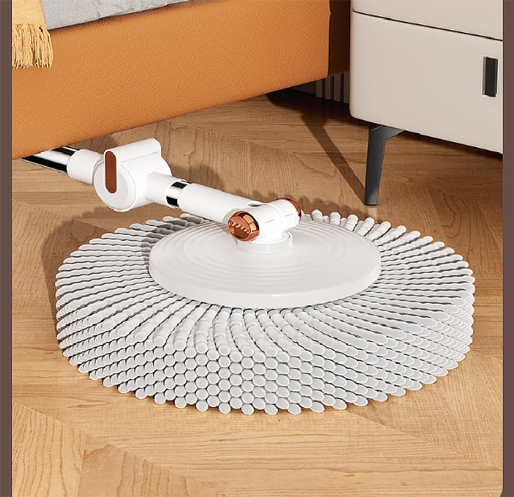 Set di mocio e Secchio con strizzatore, centrifuga telescopica, per la Pulizia a Secco e a Umido di Pavimenti in Legno, Laminato e Piastrelle.