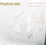 2 Crystal Glass Aquarium Plant Cup Pot Holder with 4 Suction Cups Mini Aquatic Planting Pot for Fish Tank Decor