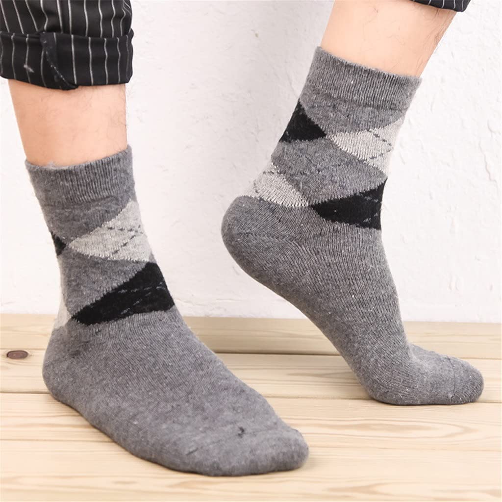 5 pares/lote de calcetines de lana para hombre y hombre, calcetines largos cómodos de cachemira, calcetines de regalo para hombre (color: talla A: talla única) (color: A, tamaño: talla única)