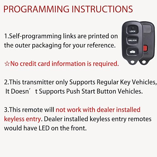 Miniatura 3 de MechanMagic Reemplazo remoto de llavero compatible con Toyota Camry, Matrix 2003-2008, Solara 2002-2003, Sienna 1999-2003, Pontiac Vibe 2003-2008