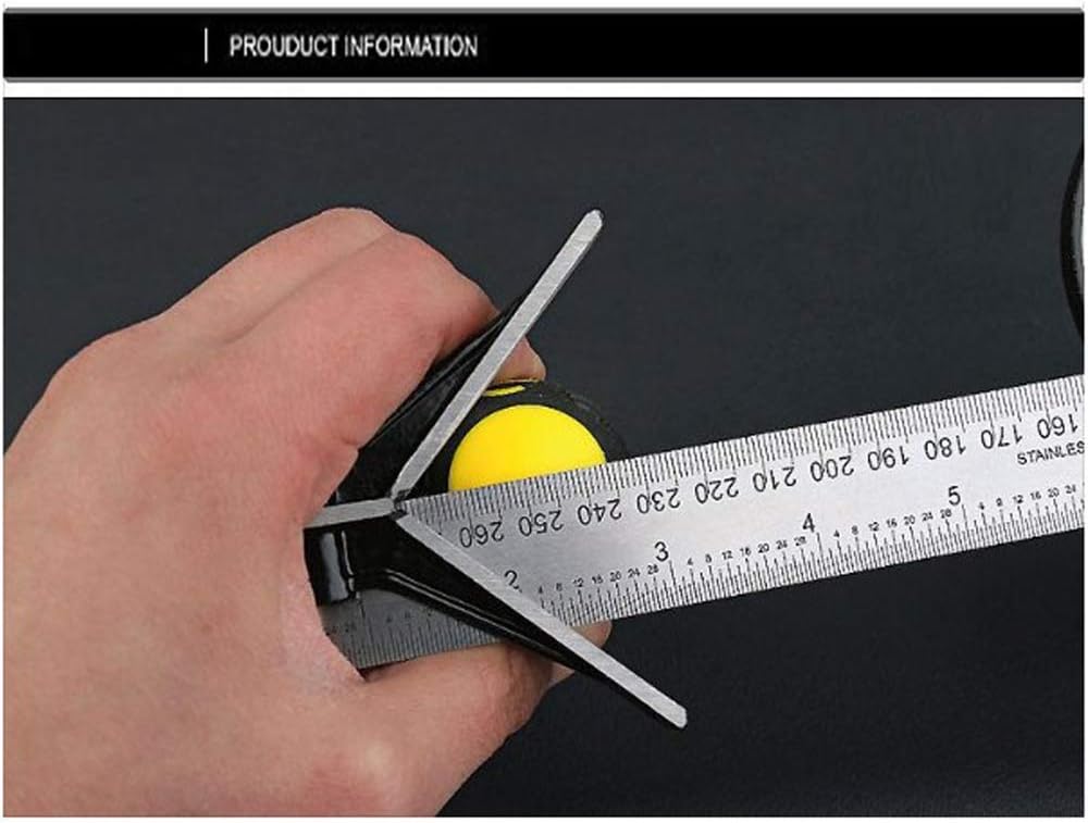 Stainless steel t square ruler Adjustable sliding combination Square Square Ruler & Protractor Level Measure Measuring Set 4-Piece 12" 4R Combination Square