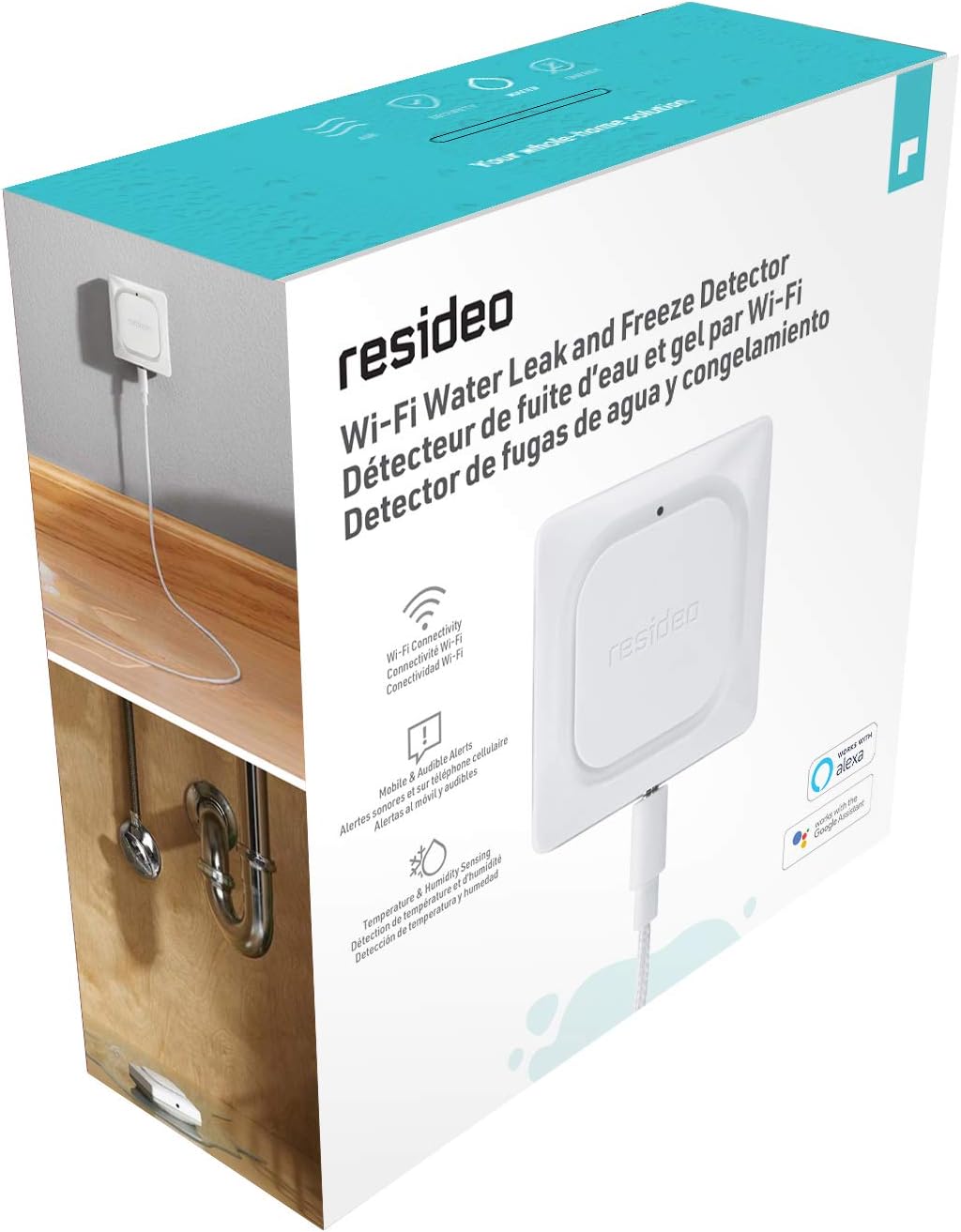 Best Cyber Deals 🔥 Resideo RCHW3610WF1001/N Wi-Fi Water Leak Detector, 1.2, White Review Discount Resideo RCHW3610WF1001/N Wi-Fi Water Leak Detector, 1.2, White