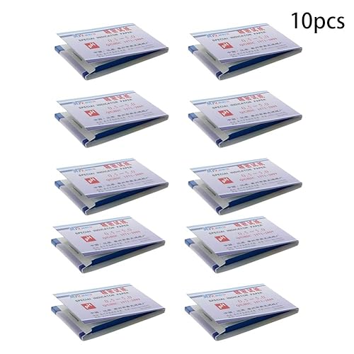 Miniatura 2 de Othmro Paquete de 10 tiras de prueba de pH 0.5-5.0, papel de prueba extenso, papel de prueba de tornasol, 80 tiras por paquete de tiras de pH para