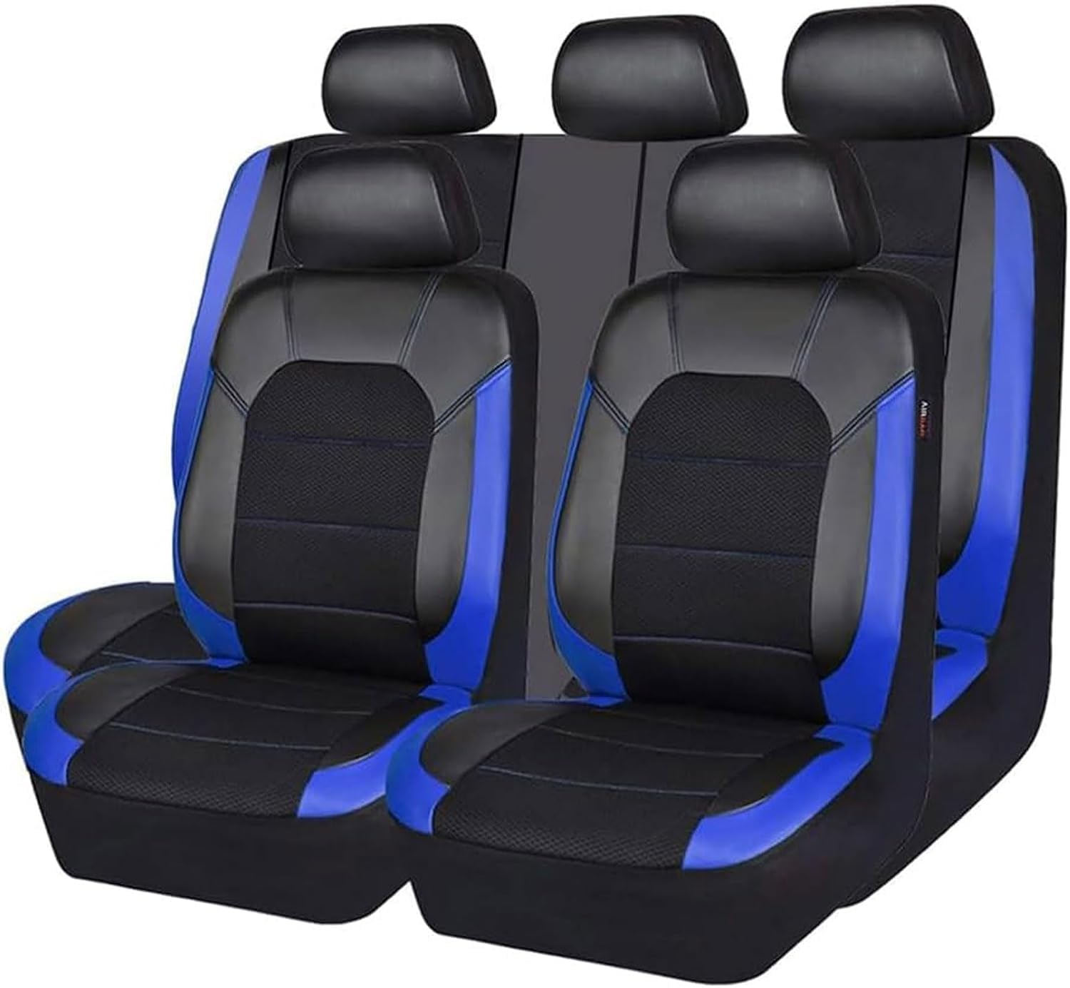 QiXia 5 Seats Universal Car Seat Covers for Audi A5 8F Cabriolet 2019-2023, 9 Pcs Set Full Surround Breathable Automotive Seat Cushion,Blue