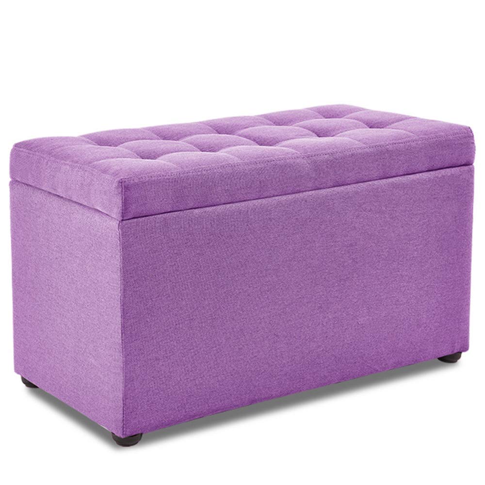 Pouf de rangement en tissu capitonné pour organiser le salon et la chambre