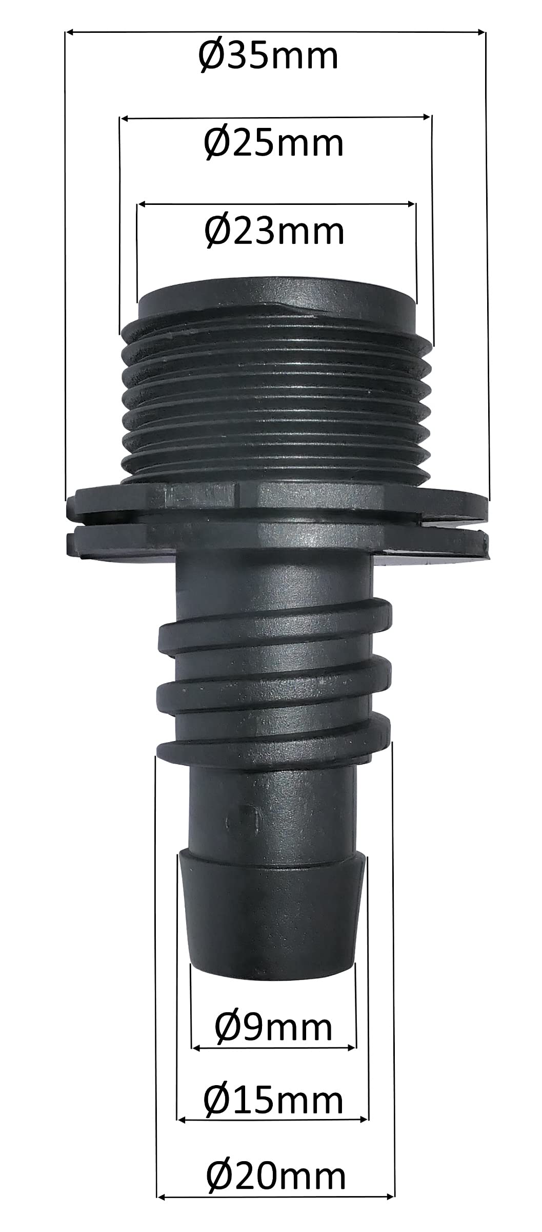 AERZETIX - C48601 - Set van 3 afsluiters 16x26mm voor platte tuinslang 16mm druk 4 bar - buitendraad ventiel voor druppelirrigatiesysteem