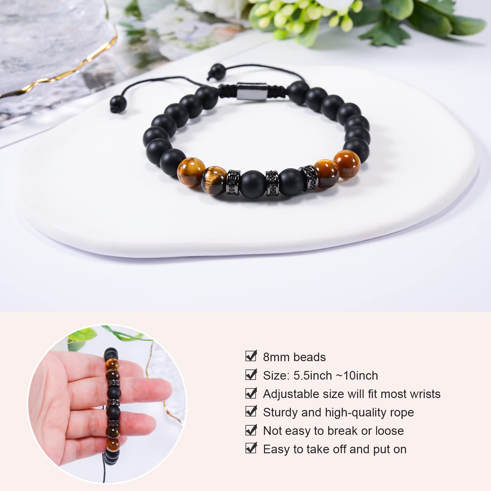 YELUWA Bracciale Da Uomo Per Fidanzato, Marito, Mio Uomo, Figlio, Nipote, Anniversario, Regalo Di Natale Per Lui Con Confezione Regalo