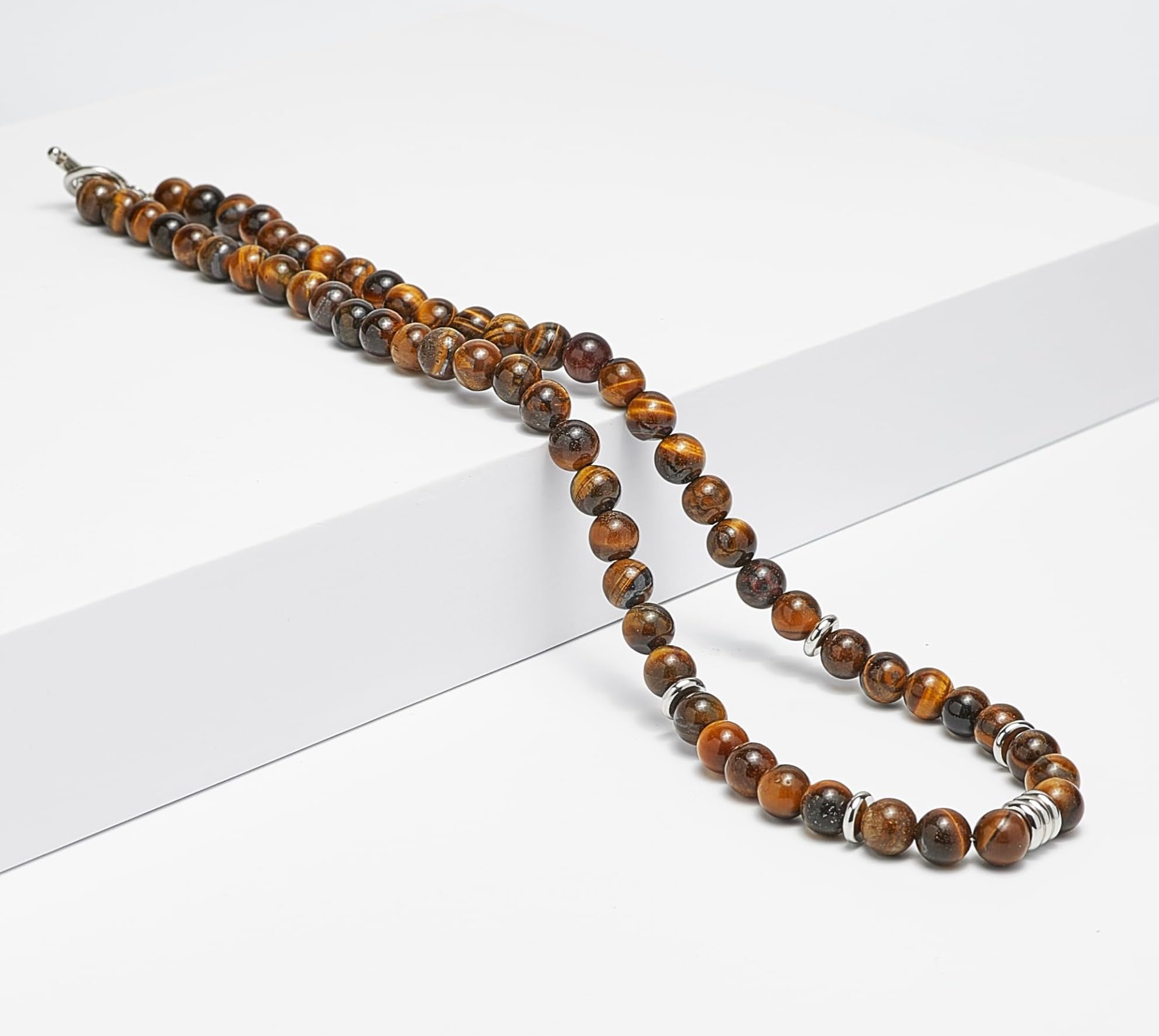 Handgefertigte Tigerauge Türkis Achat Halskette 8mm 50cm Natürliche Edelsteine Kristallschmuck