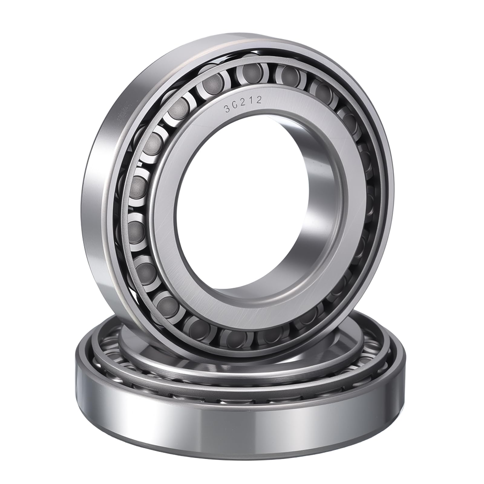 HIPicco Set di 2 cuscinetti a rulli conici e coppe, 30212, foro da 60 mm, diametro esterno 110 mm, larghezza 24 mm, cuscinetti ruota in acciaio cromato, ABEC-3