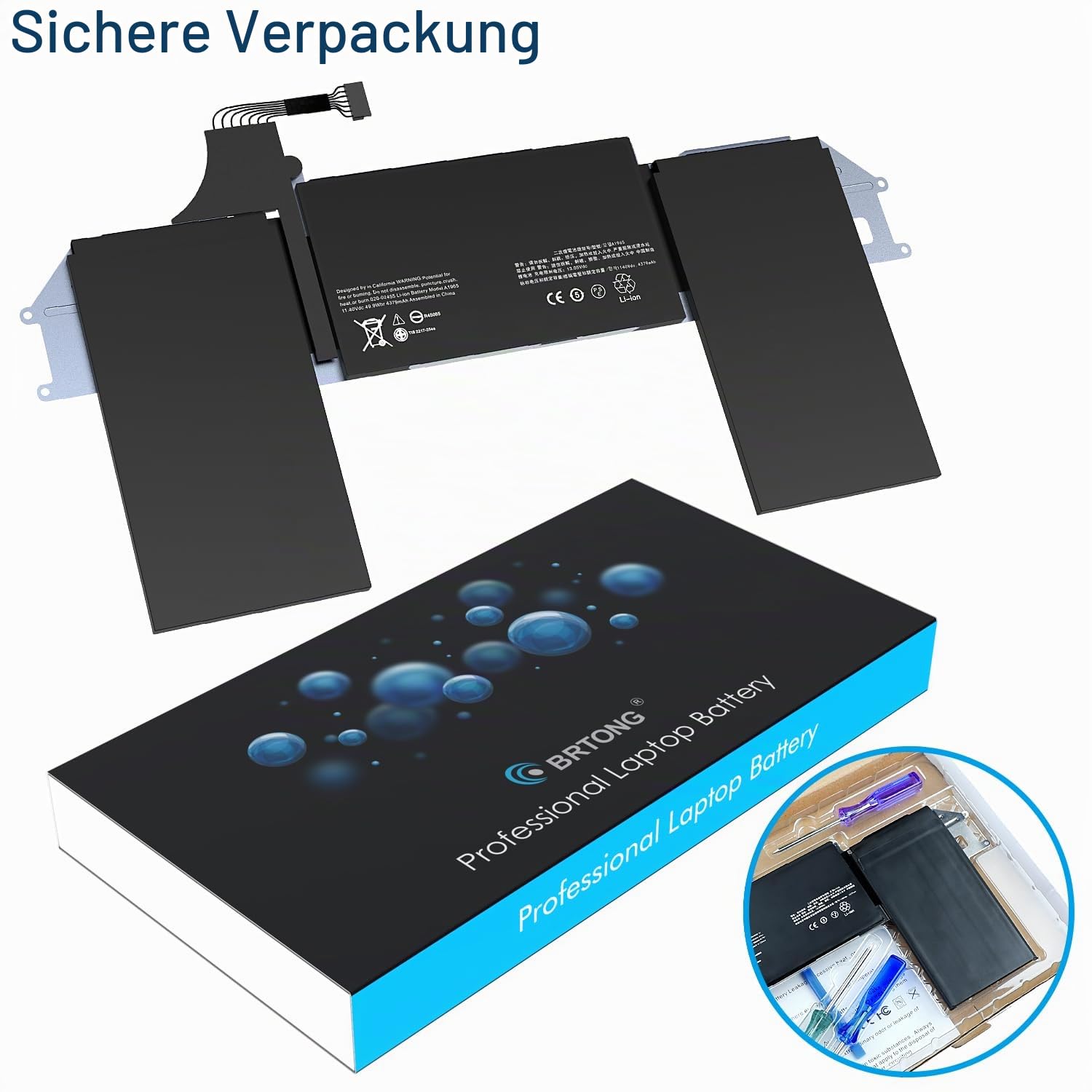 A1965 A2179 A1932 Akku Kompatibel mit MacBook Air 13 Zoll 2018 2019 2020 Jahr Ersatz Laptop Akku MVFH2LL/A MRE92LL/A MRE82LL/A EMC3302 3184