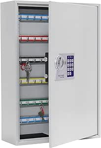 Rottner Key Cabinet With Glass Door - Magnetic Wall Mount Key Holder For 8 Keys