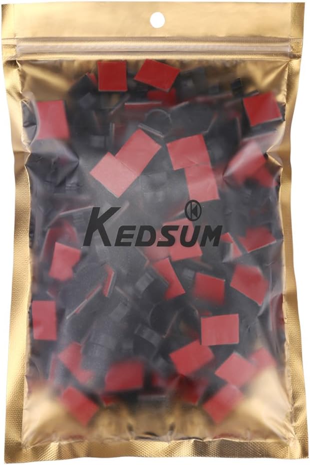 🔥 Crazy Deals KEDSUM 200pcs Adhesive Cable Clips, Wire Clips, Car Cable Organizer, Cable Wire Management, Drop Cable Clamp Wire Cord Tie Holder for Car, Office and Home (Max Diameter:0.2 inch)