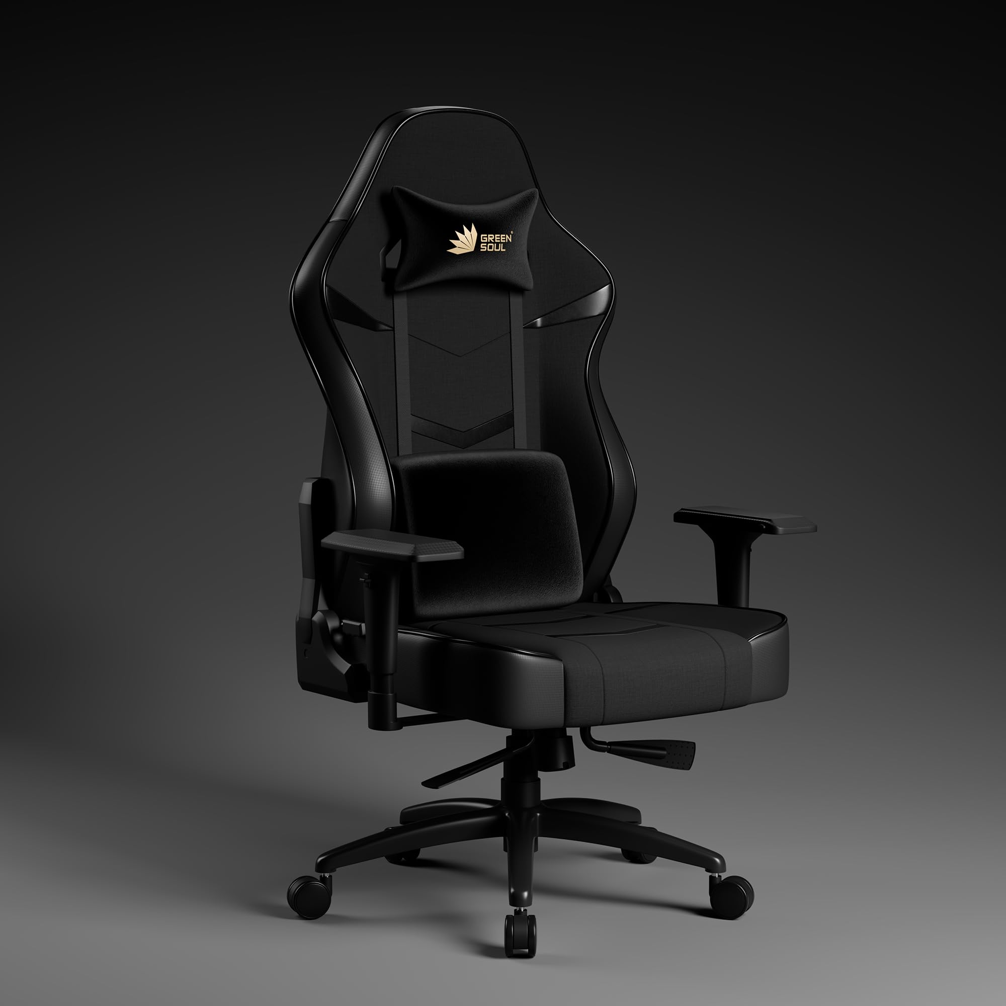 Green Soul Monster Ultimate Series S | Multi-Functional Ergonomic Gaming & Office Chair| Premium Spandex & PU Leather Fabric | Adjustable Neck & Lumbar Pillow | 4D Adjustable Armrests (Full Black) discount deal