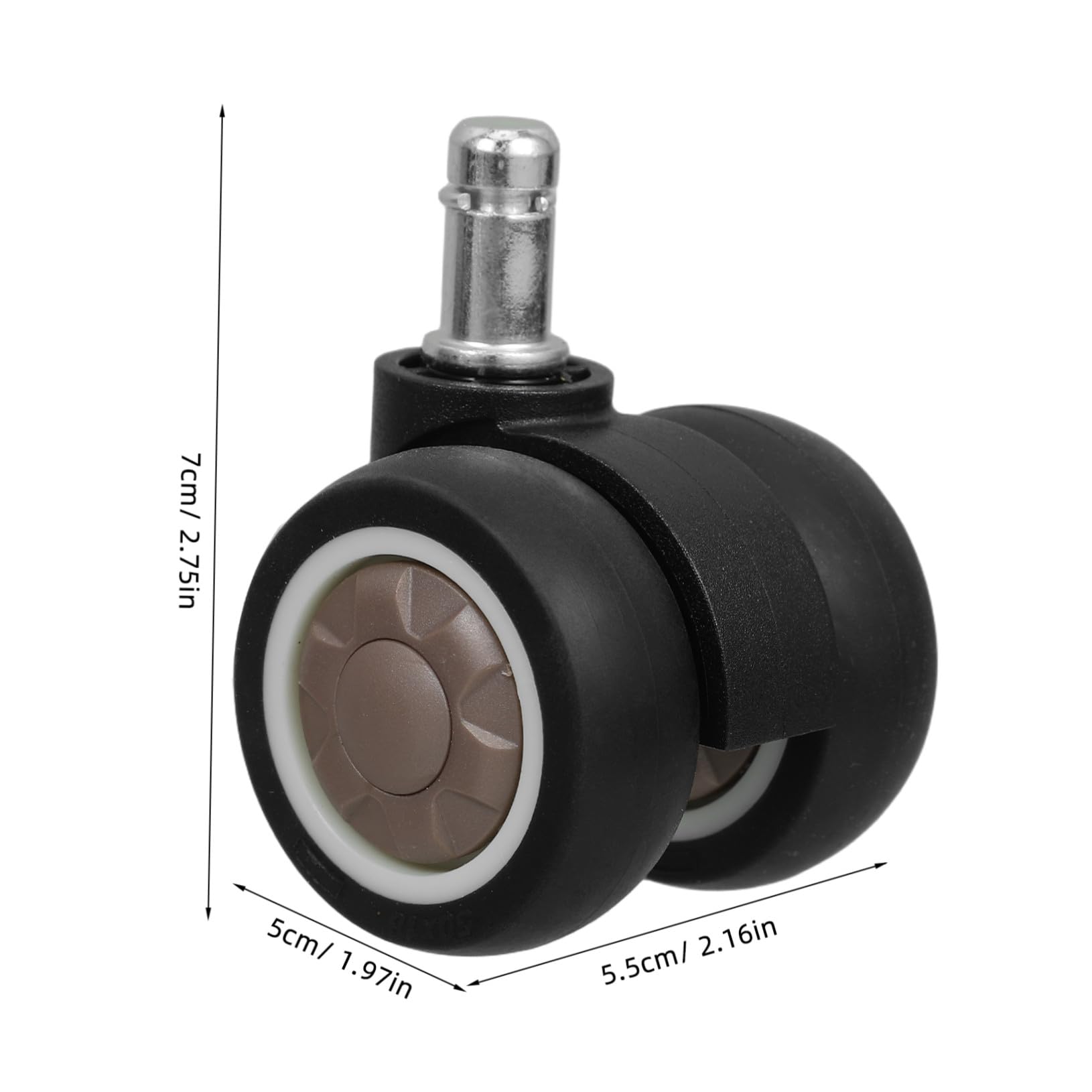 5 piezas Ruedas para Silla Oficina Doble Rodamiento Silenciosas para Muebles y Sillas Giratorias Pack de Unidades
