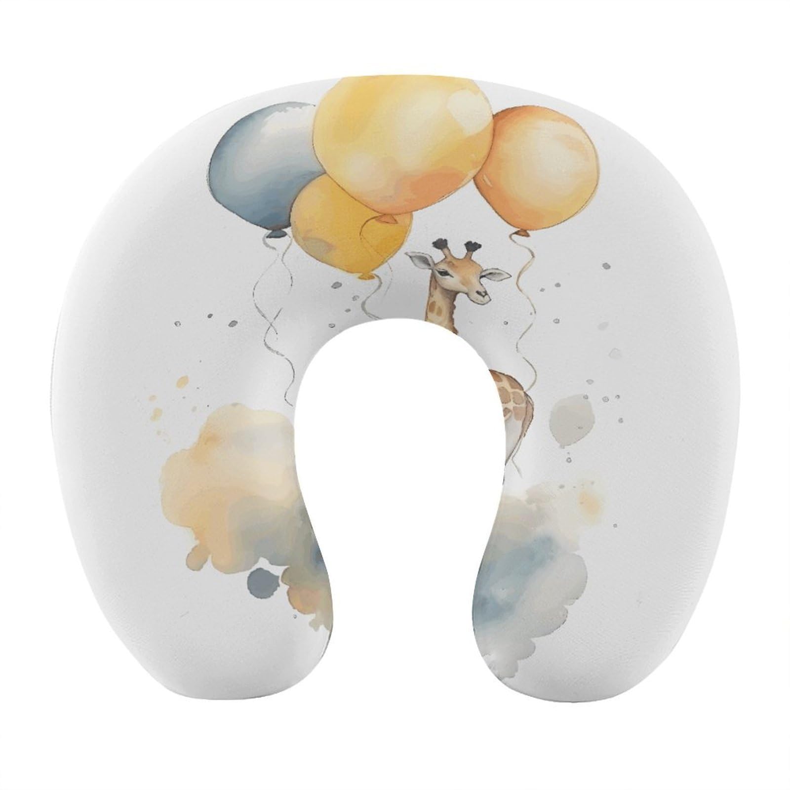 Btcowzrv Style Hand Drawn Giraffe U Shaped Neck Pillow Travel Pillows