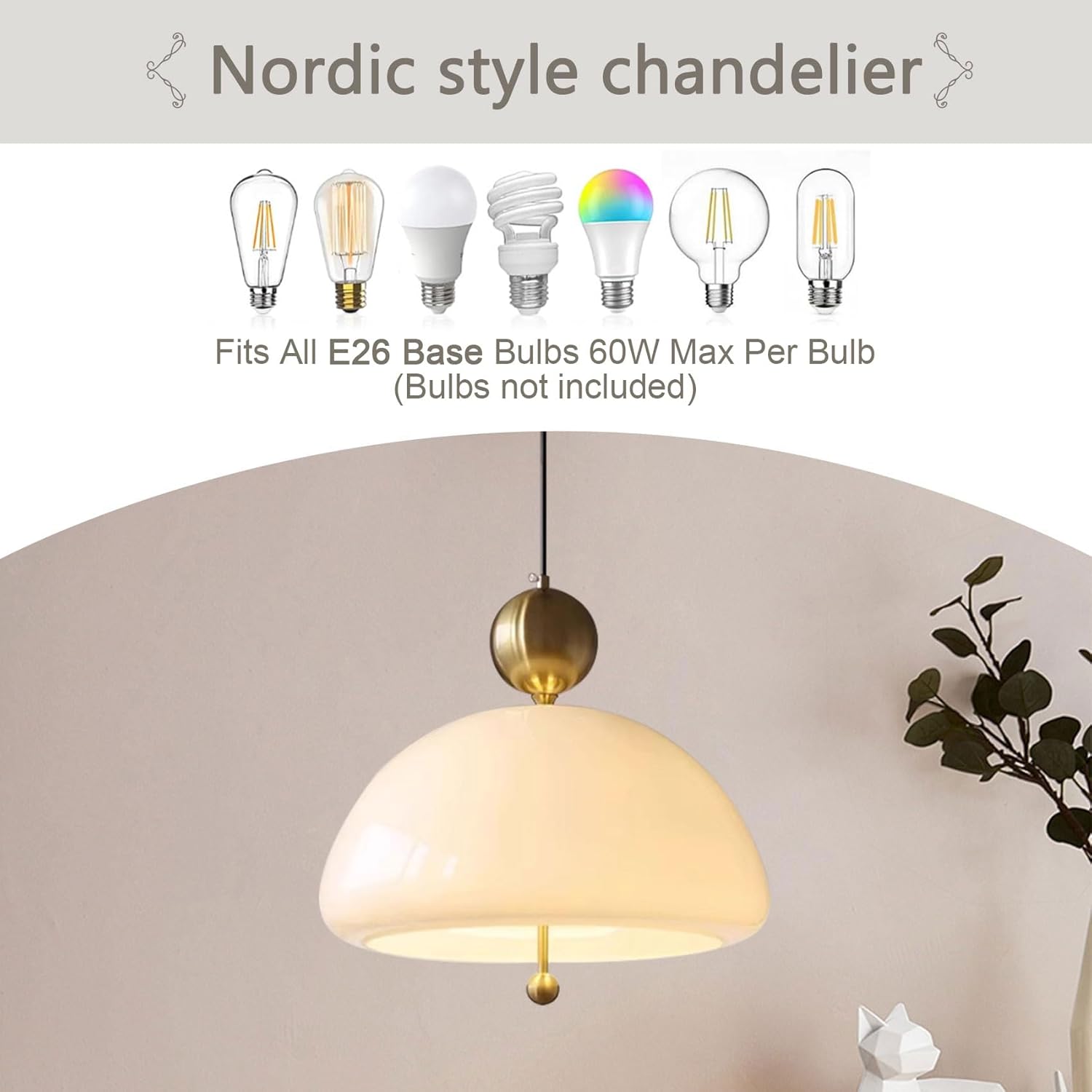 Milk Glass Pendant Light Modern Pendant Lighting 1-Light Nordic Hanging Light Schoolhouse 15.7" White Glass Shade Mid Century Hanging Pendant Lighting for Dining Room Kitchen Island Farmhouse