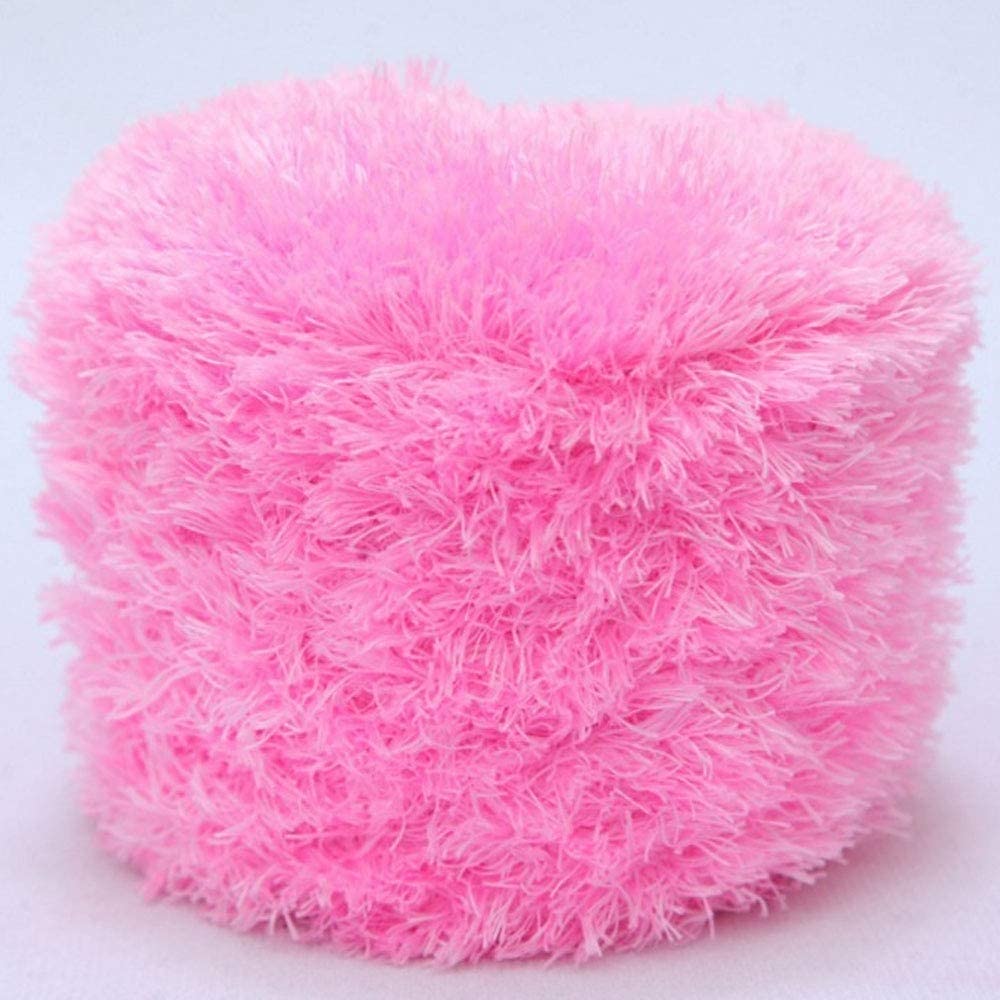 200g DIY Tejer Hilo de Felpa Hilo de Pestañas Peludas Bufanda de Suéter de Ganchillo Hilo de Piel Sintética Hilo de Novedad Manta Fuzzy Almohada Hilado de Textiles para el hogar (Color : Pink, Size :