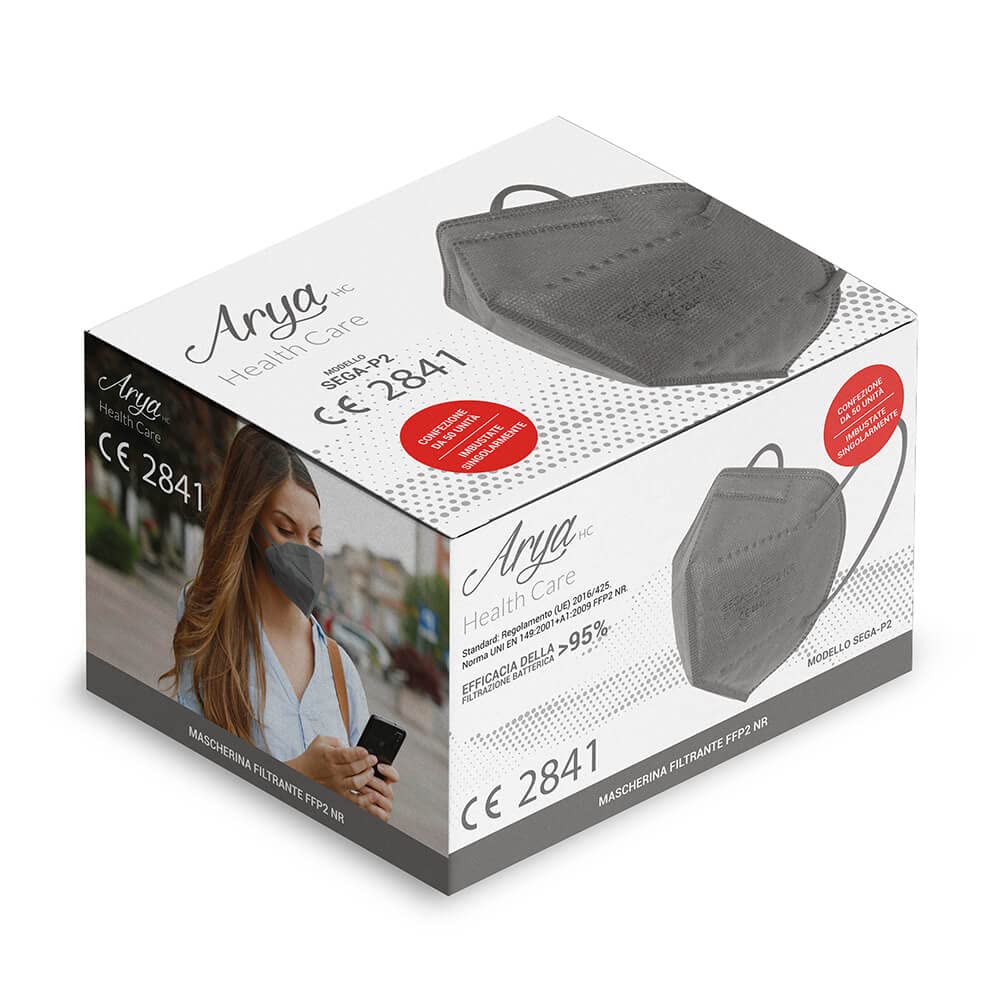 Arya HC - Masques FFP2 - Lot de 50 masques - Emballés individuellement - Produit certifié - Fabriqué en UE