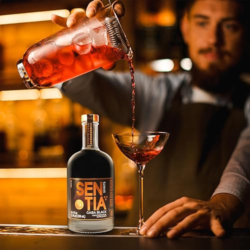 Miniatura 6 de Sentia Gaba Black, Licores Botánicos sin Alcohol, Premiados, Veganos, Sin Gluten y Libres de GM, Sabor Natural de Plantas, Sabor Ahumado y Picante,