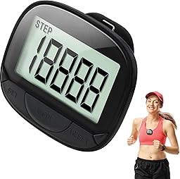 Präziser 3D-Schrittzähler, Mini-Schrittzähler zum Gehen oder Laufen, Wandern im Freien (schwarz)