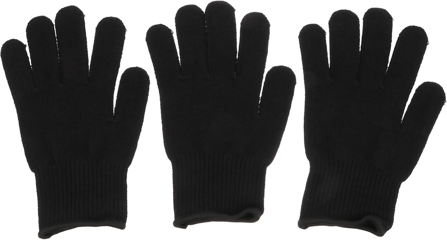 Heat Resistant Gloves for Hair Styling 3pcs High Temperature Protective Mittens 200°c Heat Proof Gloves for Curling Iron and Straightener Use in Salon Or Home