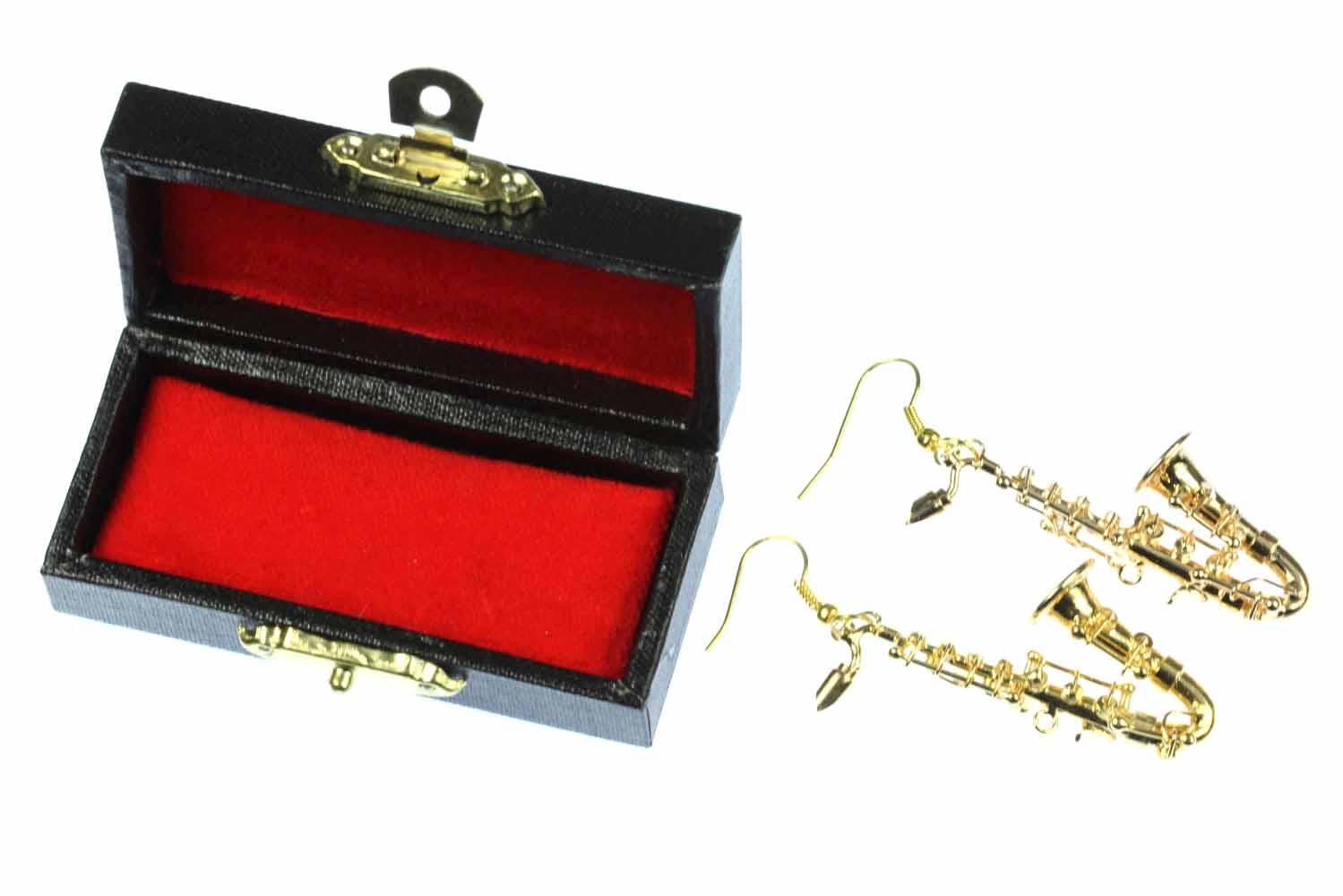 Orecchini fatti a mano sassofono – idea regalo per musicisti con confezione regalo