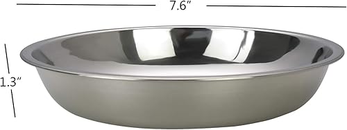 Miniatura 2 de Paquete de 4 platos llanos pequeños de acero inoxidable, platos redondos, 7.6 pulgadas