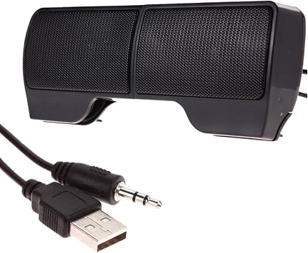 Alipis USB Clip-on Computer Speakers, USB Powered Desktop Loudspeaker Box with 3.5mm Audio Jack, Compact Voice Box for Laptop and Home Office Use