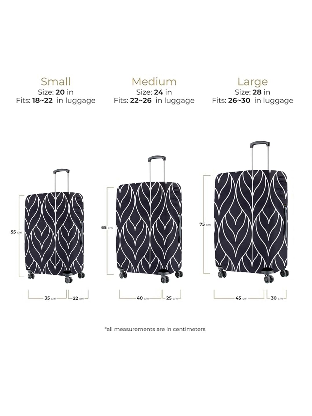 Cortina Funda protectora ecológica para equipaje con estampado abstracto | Grande | Se adapta a equipaje de 26 a 30 pulgadas | Poliéster y elastano | 72 cm (28 pulgadas) | Protectores de maleta de