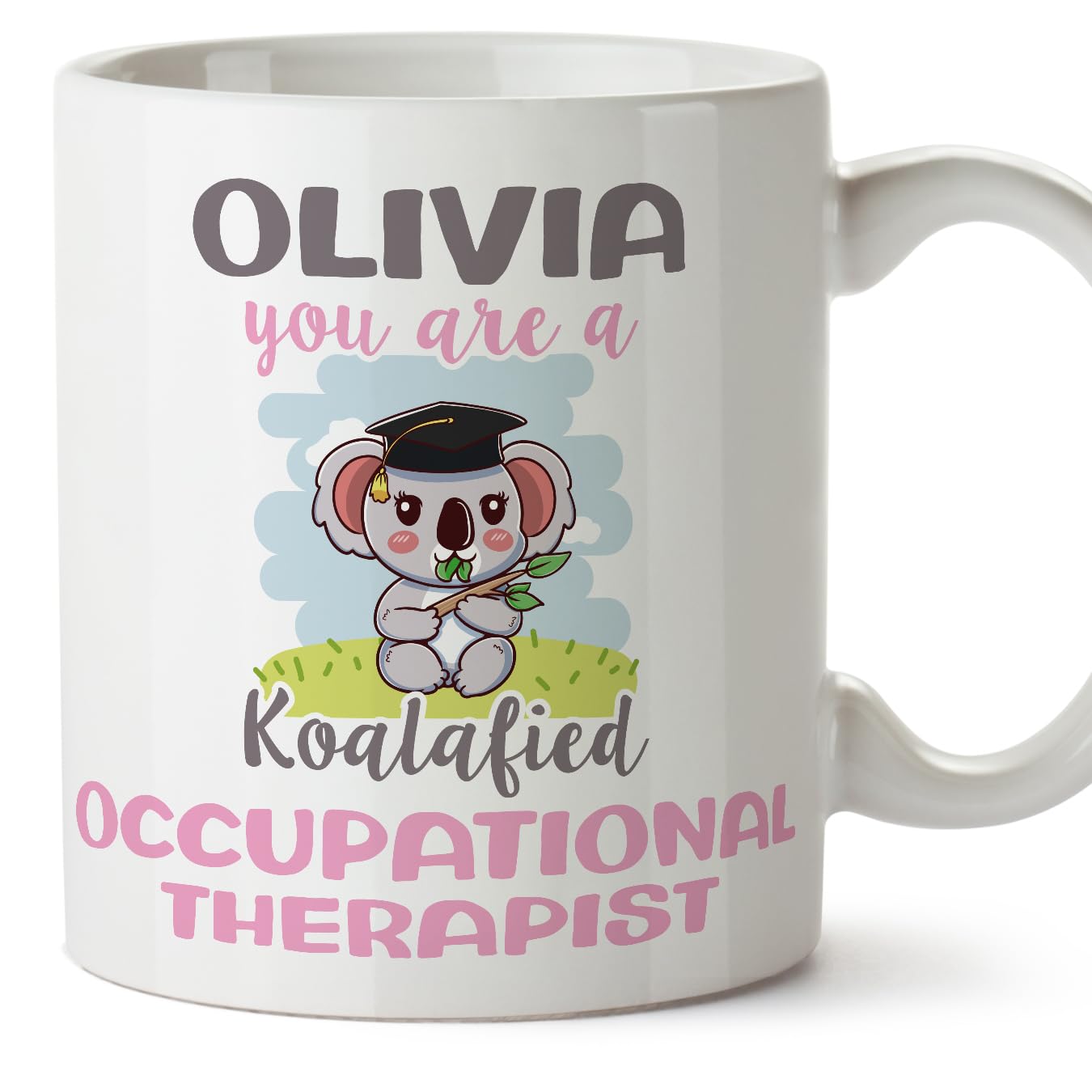 MUGFFINS Personalised Mug for Occupational Therapist Woman - in English - Custom Koalafied - Funny Custom Gift for Colleagues - Ceramic 11oz Mug — image 1
