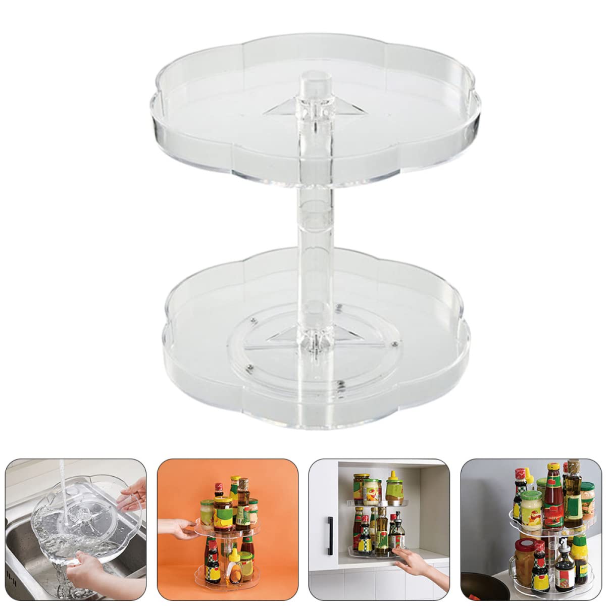PRETYZOOM Estante Giratorio Para Especias Organizador De Cocina Almacenamiento De Joyas Cesta De Almacenamiento Capacidad Grande Diseño