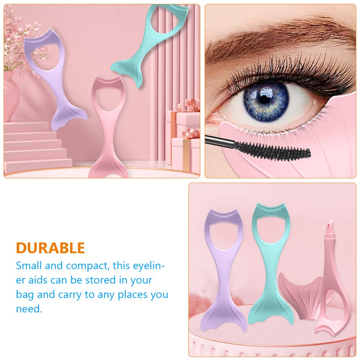 minkissy 4pezzi Applicatore Professionale Per Eyeliner Silicone Strumento Riutilizzabile Per Trucco Occhi Facile Da Usare e Pulire Per Donne e Occasioni Speciali