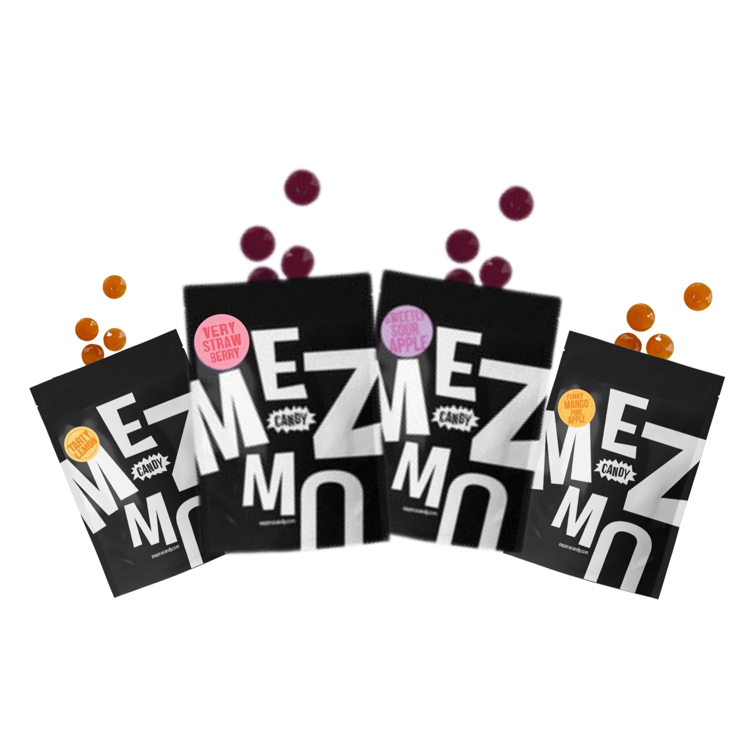 MEZMO soft jelly healthy n yummy candy with natural fruit sugar 800gms 240 gummies (Pack of 20) - Strawberry,Mango Pineapple,Tarty Lemon,Sour Apple 1