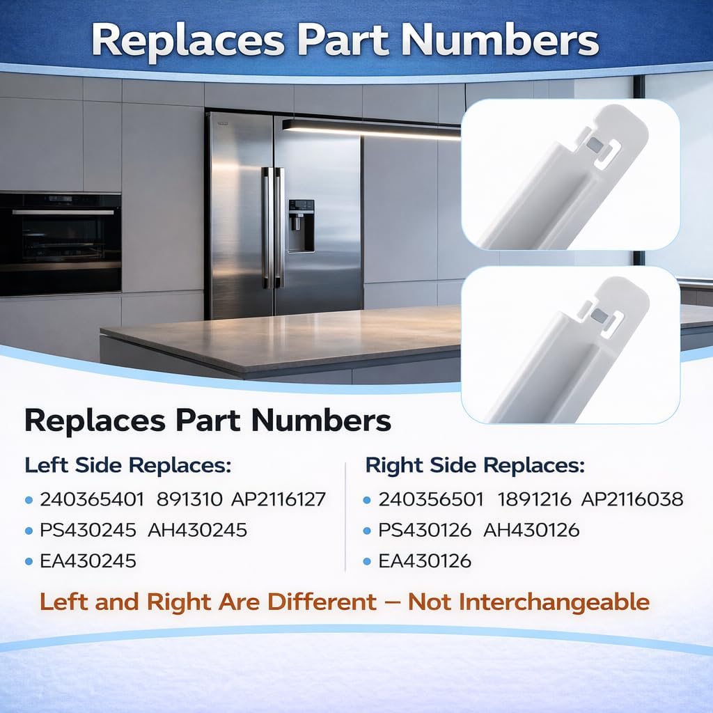 Refrigerator Meat Pan Hangers Left and Right Compatible with Select Frigidaire Kenmore Refrigerators Replace# Left 240365401 Right 240356501