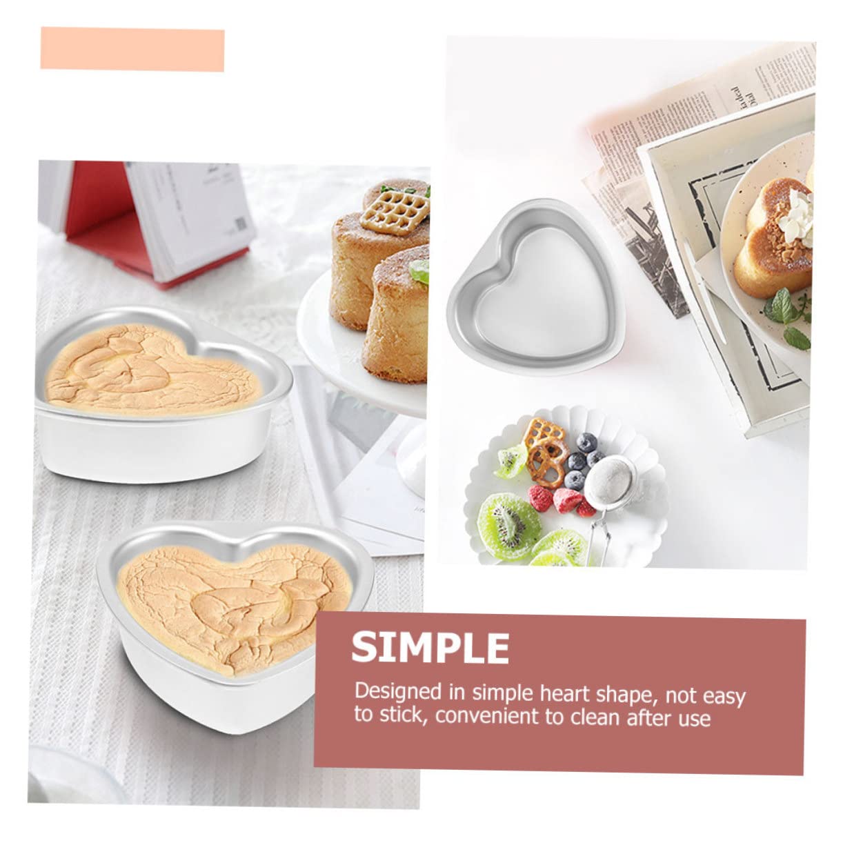MAGICLULU 8stücke Herzförmige Kuchenformen Wiederverwendbare Backformen Aus Tiefe Herzbackformen Käsekuchen Und Torten Backzubehör Für Besondere Anlässe