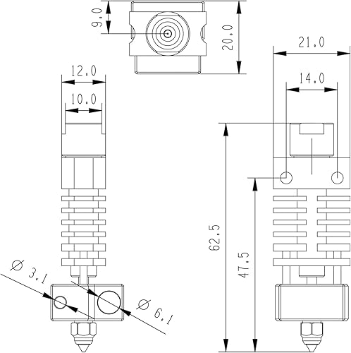 Miniatura 7 de Upgrade Ender 3 All Metal Bimetal Heatbreak de alta temperatura Kit Hotend para Creality Ender 3 V2 Ender3 Pro CR10 S4 S5 Ender 5 Plus Pro CS3